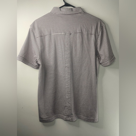 Fred Perry Navy and White Striped Polo - Picture 3 of 4